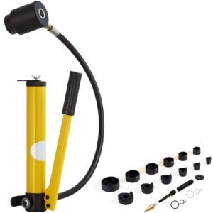 Hydraulic Knockout Punch Kit, 10 Ton 1/2" to 2" Conduit Hole Cutter Set, KO Tool Kits with Puncher 6 Piece, Metal Sheet Driver Tools, For Aluminum, Stainless Steel, Brass, Fiberglass and Plastic