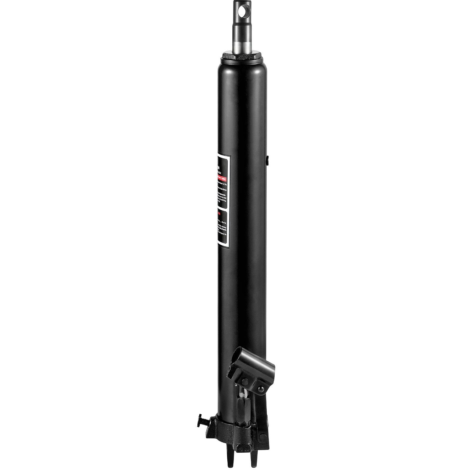 hydraulic long ram jack, 3 tons/6600 lbs capacity, with single piston pump and clevis base, manual cherry picker with handle, for garage/shop cranes, engine lift hoist, black