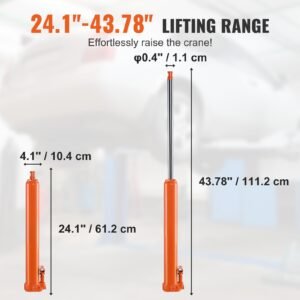 hydraulic long ram jack, 4 ton engine hoist cylinder with single piston pump and flat base, hydraulic ram cylinder for engine lift hoists, hydraulic garage/shop cranes, mechanical, farm