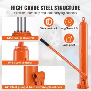 hydraulic long ram jack, 4 ton engine hoist cylinder with single piston pump and flat base, hydraulic ram cylinder for engine lift hoists, hydraulic garage/shop cranes, mechanical, farm