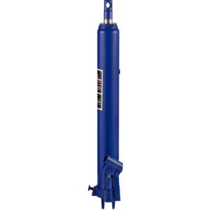hydraulic long ram jack, 8 tons/17363 lbs capacity, with single piston pump and clevis base, manual cherry picker with handle, for garage/shop cranes, engine lift hoist, blue