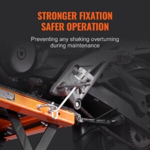 hydraulic motorcycle lift table, 350 lbs capacity motorcycle scissor jack lift with wide deck, j hooks, 4 wheels, hydraulic foot operated jack stand for atv dirt bikes
