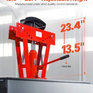 hydraulic pipe bender, 16 ton manual copper exhaust pipe bending machine with 8 dies (1/2" 3") and 90 180° adjustable rollers, heavy duty pipe tube bender for piping railing construction