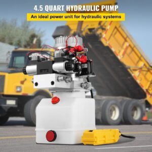 hydraulic pump double acting hydraulic power unit double solenoid hydraulic power pack 12v dc hydraulic power pump with 4.5liter reservoir for dump trailer car lifting