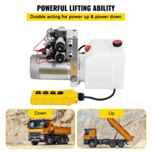 hydraulic pump double acting hydraulic power unit double solenoid hydraulic power pack 12v dc hydraulic power pump with 4.5liter reservoir for dump trailer car lifting