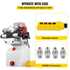 hydraulic pump double acting hydraulic power unit double solenoid hydraulic power pack 12v dc hydraulic power pump with 4.5liter reservoir for dump trailer car lifting