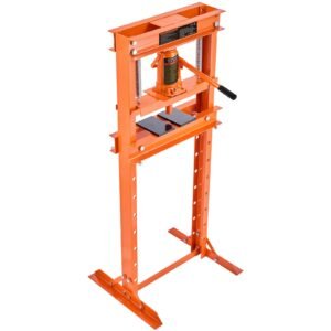 hydraulic shop press, 12 ton h frame hydraulic garage/shop floor press, adjustable shop press with press plates, heavy duty hydraulic press for garage, shop, workshop