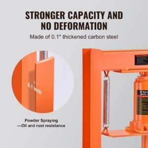 hydraulic shop press, 6 ton h frame hydraulic garage/shop floor press, adjustable shop press with press plates, heavy duty hydraulic press for garage, shop, workshop