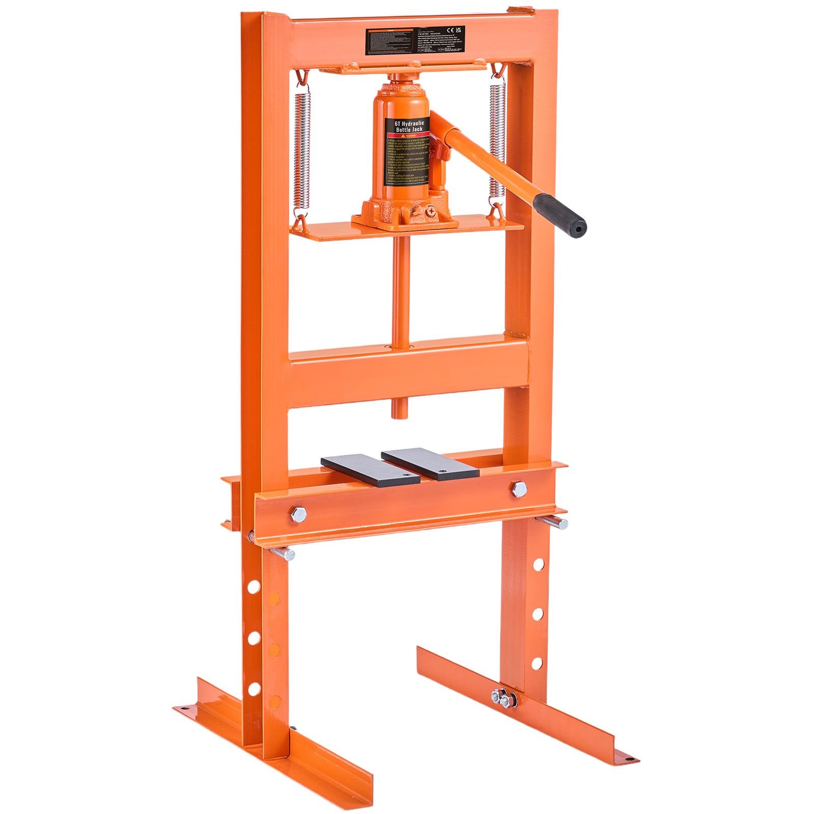 hydraulic shop press, 6 ton h frame hydraulic garage/shop floor press, adjustable shop press with press plates, heavy duty hydraulic press for garage, shop, workshop