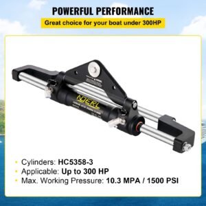 hydraulic steering cylinder 300hp, hydraulic steering, front mount, hydraulic outboard steering cylinder for marine boat steering system