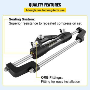 hydraulic steering cylinder 300hp, hydraulic steering, front mount, hydraulic outboard steering cylinder for marine boat steering system
