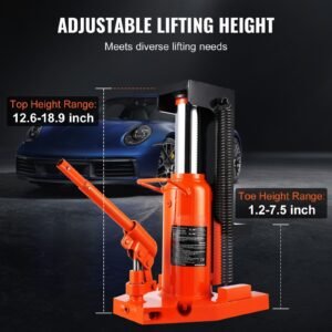 hydraulic toe jack, 10 ton on toe toe jack lift, 20 ton on top lift capacity machine jack, 1.2 7.5 in toe height, 12.6 18.9 in top height, air hydraulic claw jack for machinery, industry