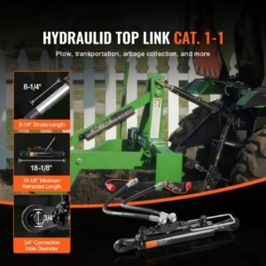 hydraulic top link cat.1 1 (8 1/4 in, 18 1/8~26 3/8 in ), hydraulic cylinder with 2 hoses & g3/8" check valve