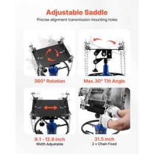 hydraulic transmission jack, 1322 lbs / 0.6 ton lifting capacity telescoping transmission jack with foot pedal, dual telescopic trans, 34.6 69.3 in high lifting height, garage/shop lift hoist