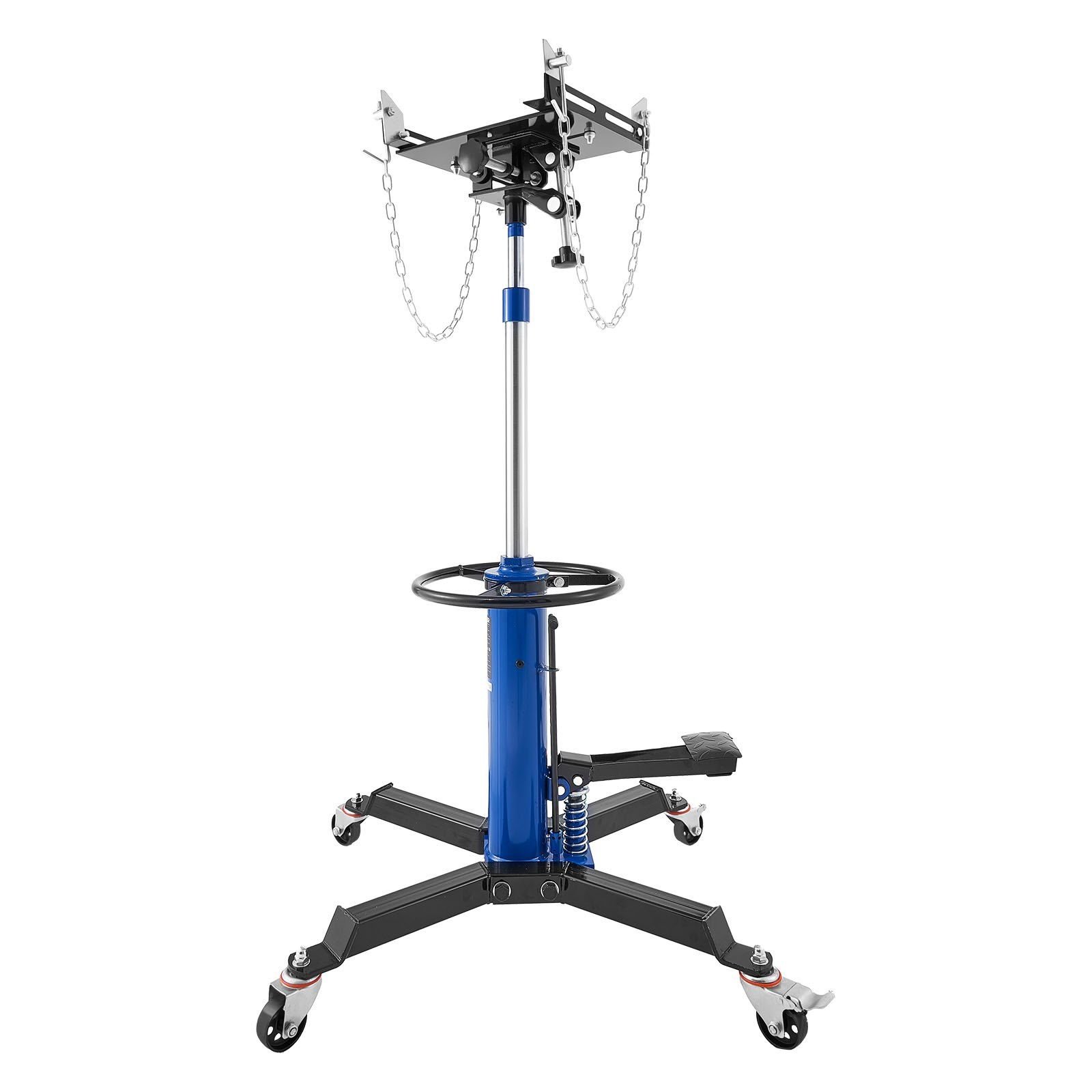 hydraulic transmission jack, 1660 lbs / 0.75 ton lifting capacity telescoping transmission jack with foot pedal, 360° swivel wheel, 34.6 69.3 in high lifting height, lift hoist for garage/shop