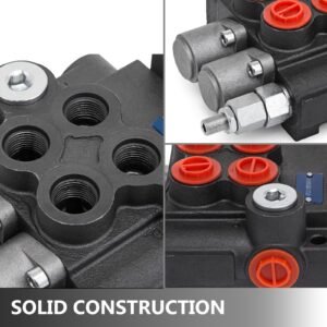 hydraulic valve 2 spool hydraulic joystick control valve 11gpm hydraulic directional control valve double acting for tractors loaders tanks