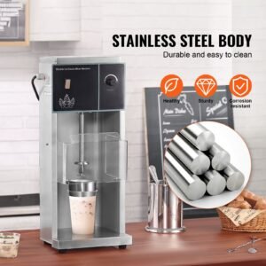 ice cream blender, 400w high speed ice cream maker mixer stir machine 4200rpm, stepless speed adjustment, 304 stainless steel ice cream shaker, 3 hand cups, make various flavors of ice cream