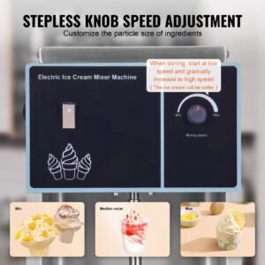 ice cream blender, 400w high speed ice cream maker mixer stir machine 4200rpm, stepless speed adjustment, 304 stainless steel ice cream shaker, 3 hand cups, make various flavors of ice cream