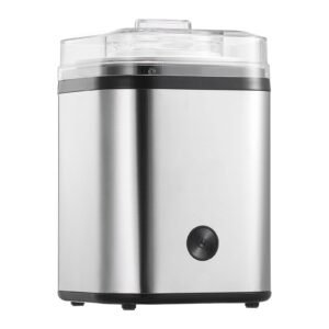 ice cream maker, 2.11 qt. large capacity, electric automatic ice cream machine, with easy operation & cleaning, stainless steel shell, for homemade frozen yogurt, fruit sorbet, gelato, silver
