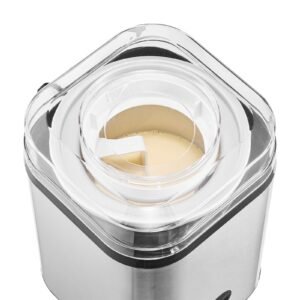 ice cream maker, 2.11 qt. large capacity, electric automatic ice cream machine, with easy operation & cleaning, stainless steel shell, for homemade frozen yogurt, fruit sorbet, gelato, silver