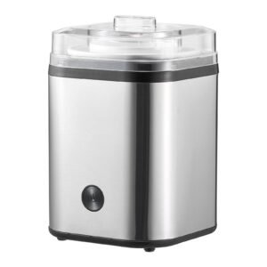 Ice Cream Maker, 2.11 Qt. Large Capacity, Electric Automatic Ice-Cream Machine, with Easy Operation & Cleaning, Stainless Steel Shell, for Homemade Frozen Yogurt, Fruit Sorbet, Gelato, Silver