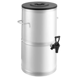 ice tea dispenser, 4 gal/15l 304 stainless steel beverage dispenser with spigot & handle, suitable for hot and cold drinks, for iced tea coffee water in cafes & restaurants