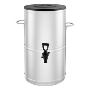 ice tea dispenser, 4 gal/15l 304 stainless steel beverage dispenser with spigot & handle, suitable for hot and cold drinks, for iced tea coffee water in cafes & restaurants