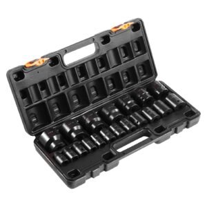 impact socket set 1/2 inches 19 piece impact sockets, standard socket assortment, 1/2 inches drive socket set impact standard sae (3/8 inches to 1 1/2 inches) 6 point hex sockets