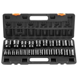 impact socket set 1/2 inches 26 piece impact sockets, shallow socket, 6 point sockets, rugged construction, cr v, 1/2 inches drive socket set impact metric 10mm 36mm, with a storage cage