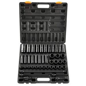 impact socket set 1/2 inches 43 piece impact sockets, standard socket assortment, 1/2 inches drive socket set 6 point sockets metric 9 30mm (standard/deep)