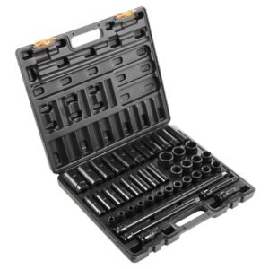 impact socket set 1/2 inches 43 piece impact sockets, standard socket assortment, 1/2 inches drive socket set 6 point sockets metric 9 30mm (standard/deep)