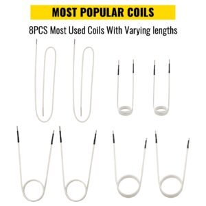 induction heater inductor coil kits, magnetic mini induction heater kit, flameless heat accessories 8pcs, heat resistant induction heater tool with flexibility for removing rusty bolts and nuts