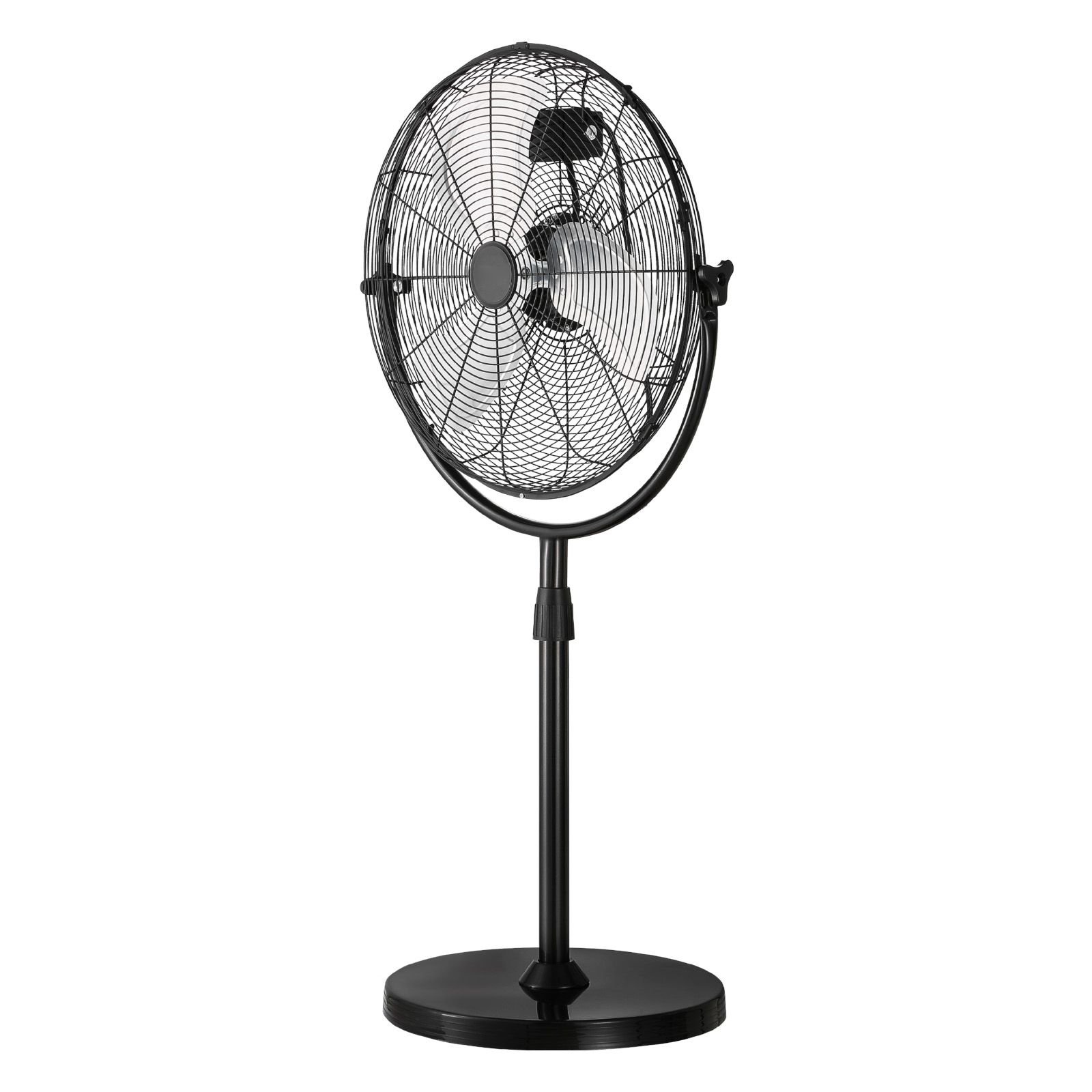 industrial pedestal fan, 18 inch standing fan with 45.3 to 57.9 inches adjustable height, floor fans with 3 adjustable speeds, high power fans for warehouse,garage,commercial,residential, black