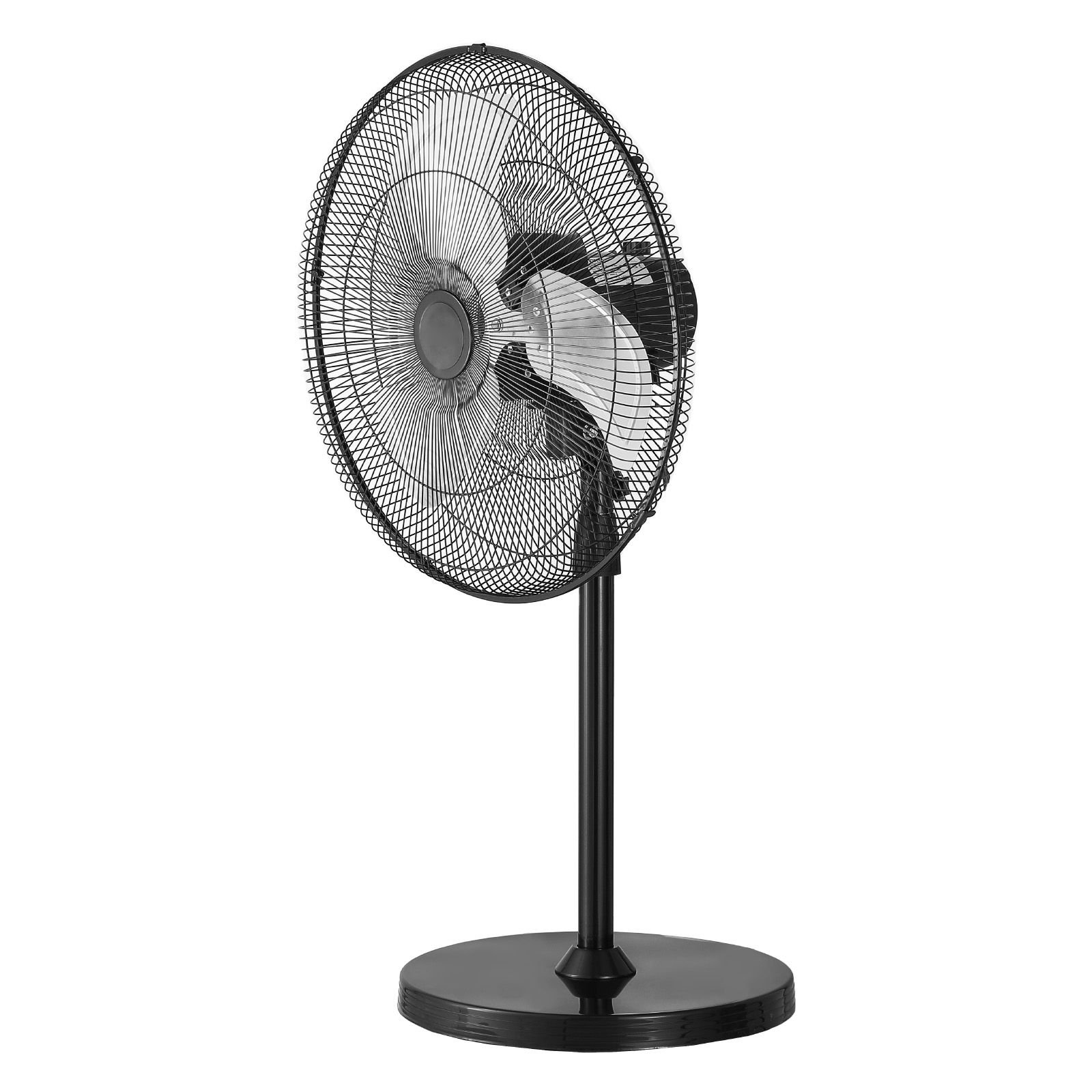 industrial pedestal fan, 20 inch 90 degree oscillating fan, height adjustable standing fans with 3 adjustable speeds, high power fans for warehouse,garage,commercial, black