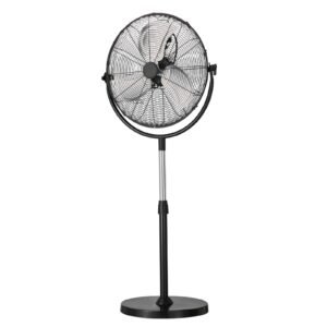 industrial pedestal fan, 20 inch standing fan with 46.9 to 59.6 inches adjustable height, floor fans with 3 adjustable speeds, high power fans for warehouse,garage,commercial,residential, black