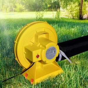 inflatable blower, 380w&450w, 0.5 & 0.6 hp bounce house blower, pump commercial air blower for inflatables, bouncy castle electric air blower fan perfect for bounce house, waterslides, yellow