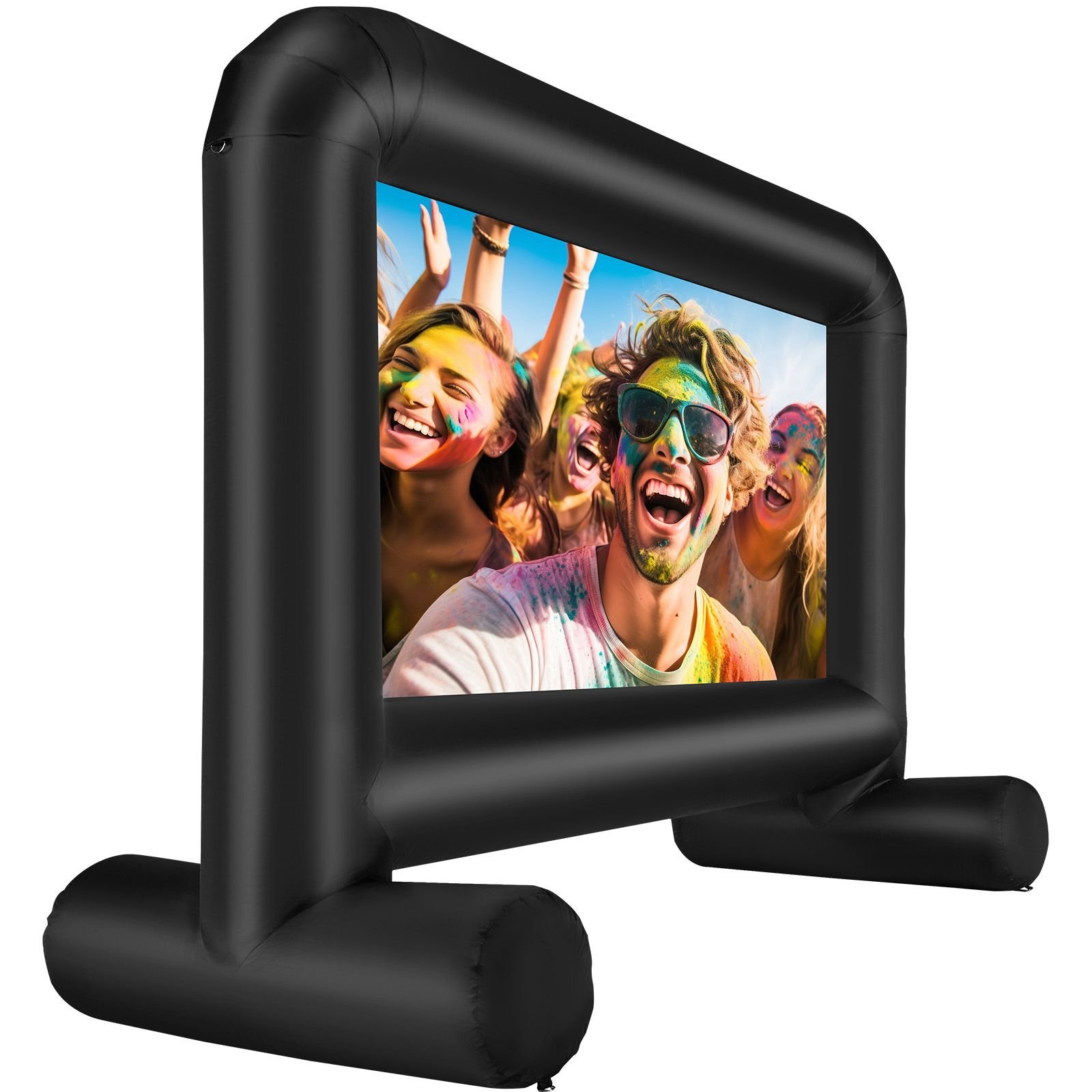 inflatable movie screen, 14 ft inflatable projector screen for outside with blower and carrying bag, front/rear projection, oxford fabric blow up screen for outdoor parties backyard movie night