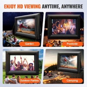 inflatable movie screen 24ft inflatable projector screen for outside with 360w air blower inflatable screen oxford fabric material blow up screen for outdoor movie supports front/rear projection