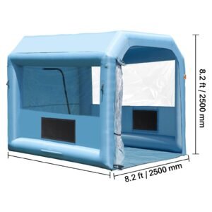 inflatable paint booth, 9.8 x 8.2 x 8.2 ft inflatable spray booth, with 550w powerful blower and air filter system, portable car paint booth for motorcycle, bicycle, small furniture painting
