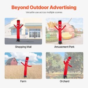 inflatable tube man set, 10 ft tall, wacky waving inflatable dancing tube guy with 9/10 hp blower, pp shell ipx3 waterproof blower fan, for outdoor advertising business store party