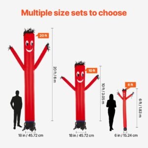inflatable tube man set, 10 ft tall, wacky waving inflatable dancing tube guy with 9/10 hp blower, pp shell ipx3 waterproof blower fan, for outdoor advertising business store party