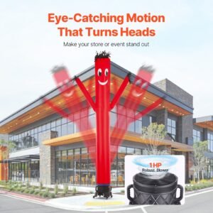 inflatable tube man set, 20 ft tall, wacky waving inflatable dancing tube guy with 1 hp blower, pp shell ipx3 waterproof blower fan, for outdoor advertising business store party