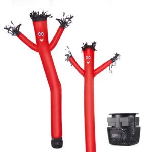inflatable tube man set, 6 ft tall, wacky waving inflatable dancing tube guy with 1/15 hp blower, pp shell ipx3 waterproof blower fan, for outdoor advertising business store party