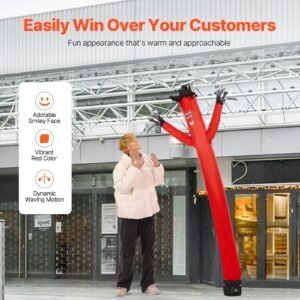 inflatable tube man set, 6 ft tall, wacky waving inflatable dancing tube guy with 1/15 hp blower, pp shell ipx3 waterproof blower fan, for outdoor advertising business store party