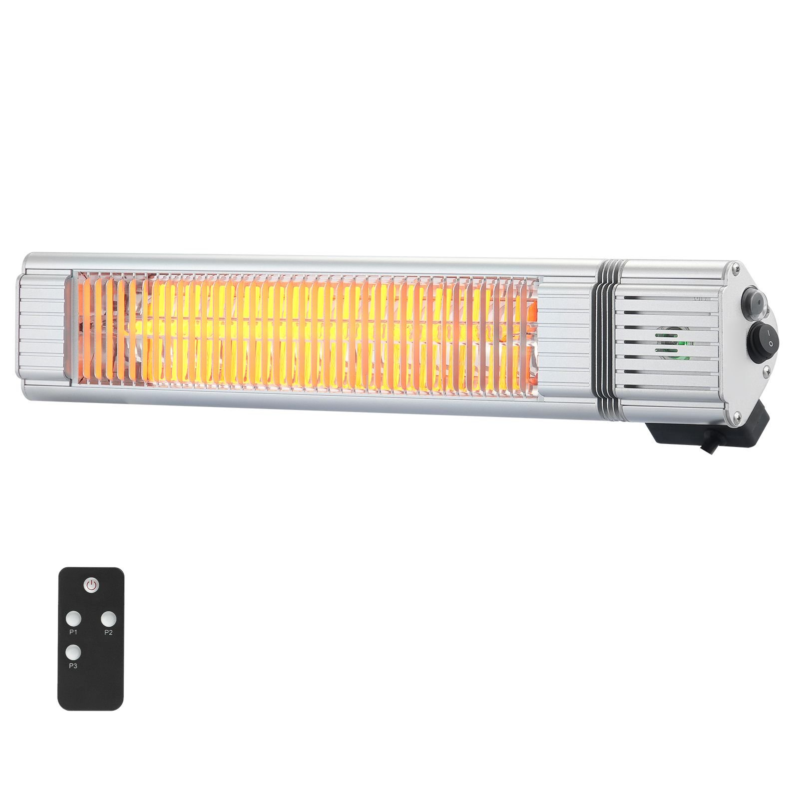 infrared heater, 1500w remote control electric space infrared heater, ip65 protection carbon infrared outdoor heater with 3 speeds, for porch,patio,dining room,studio,backyard,garage, wall mount