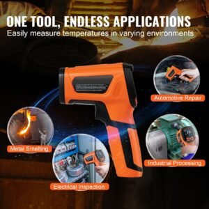 infrared thermometer, 40~2732 fahrenheit dual laser temperature gun non contact, handheld ir heat temperature gun with adjustable emissivity for cooking/pizza oven/engine(not for human)