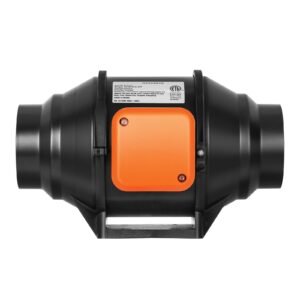 inline duct fan, 4 inch 200 cfm with variable speed controller, quiet ac motor ventilation exhaust fan for cooling booster, grow tents, hydroponics
