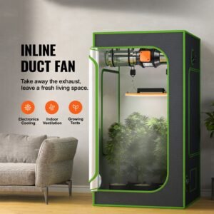 inline duct fan, 4 inch 200 cfm with variable speed controller, quiet ac motor ventilation exhaust fan for cooling booster, grow tents, hydroponics