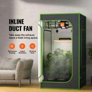 inline duct fan, 6 inch 400 cfm with variable speed controller, quiet ac motor ventilation exhaust fan for cooling booster, grow tents, hydroponics