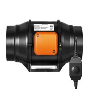 Inline Duct Fan, 6-Inch 400 CFM with Variable Speed Controller, Quiet AC-motor Ventilation Exhaust Fan for Cooling Booster, Grow Tents, Hydroponics